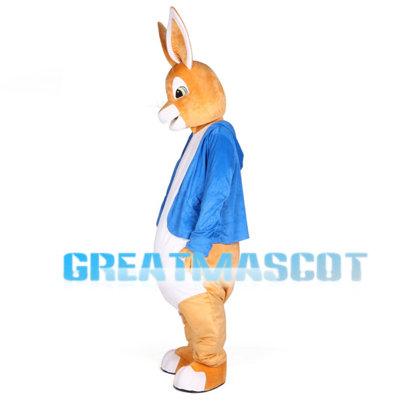 Rabbit With Blue Coat Mascot Costume Full Set