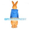 Rabbit With Blue Coat Mascot Costume Full Set
