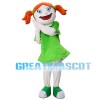 Orange Hair Girl With Green Dress Mascot Costume