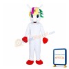 Red Hoofs Horse With Colorful Horn Mascot Costume