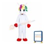 Red Hoofs Horse With Colorful Horn Mascot Costume