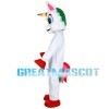 Red Hoofs Horse With Colorful Horn Mascot Costume