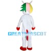 Red Hoofs Horse With Colorful Horn Mascot Costume