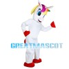 Red Hoofs Horse With Colorful Horn Mascot Costume
