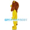 Yellow Lion With Bushy Mane Mascot Costume