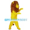 Yellow Lion With Bushy Mane Mascot Costume