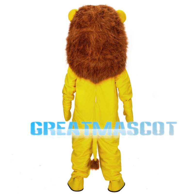 Yellow Lion With Bushy Mane Mascot Costume