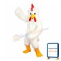 Fat Long Fur White Chicken Mascot Costume
