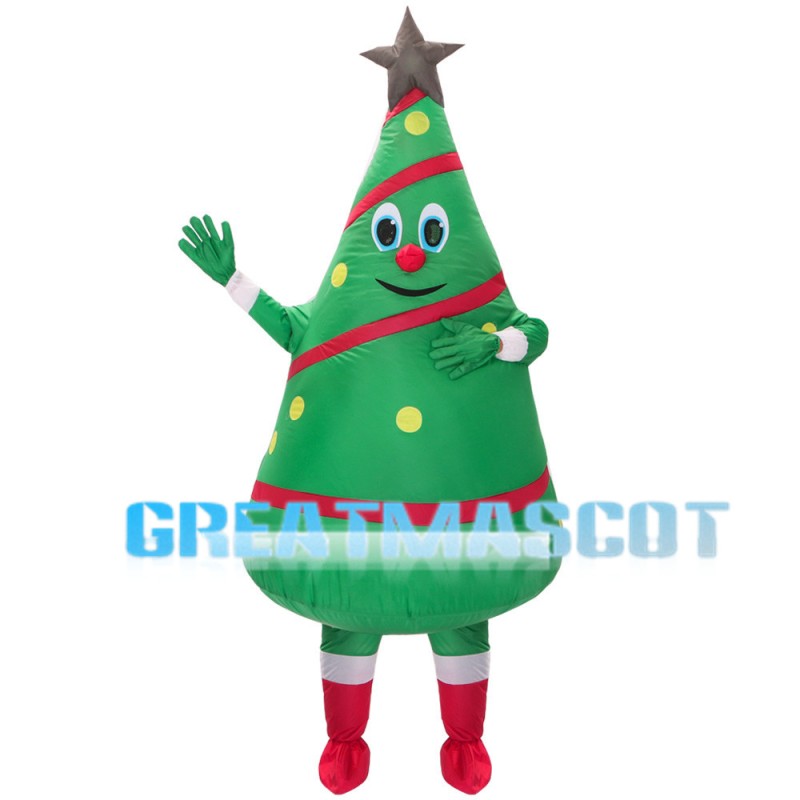 Christmas Tree Holding Gift Box Mascot Costume