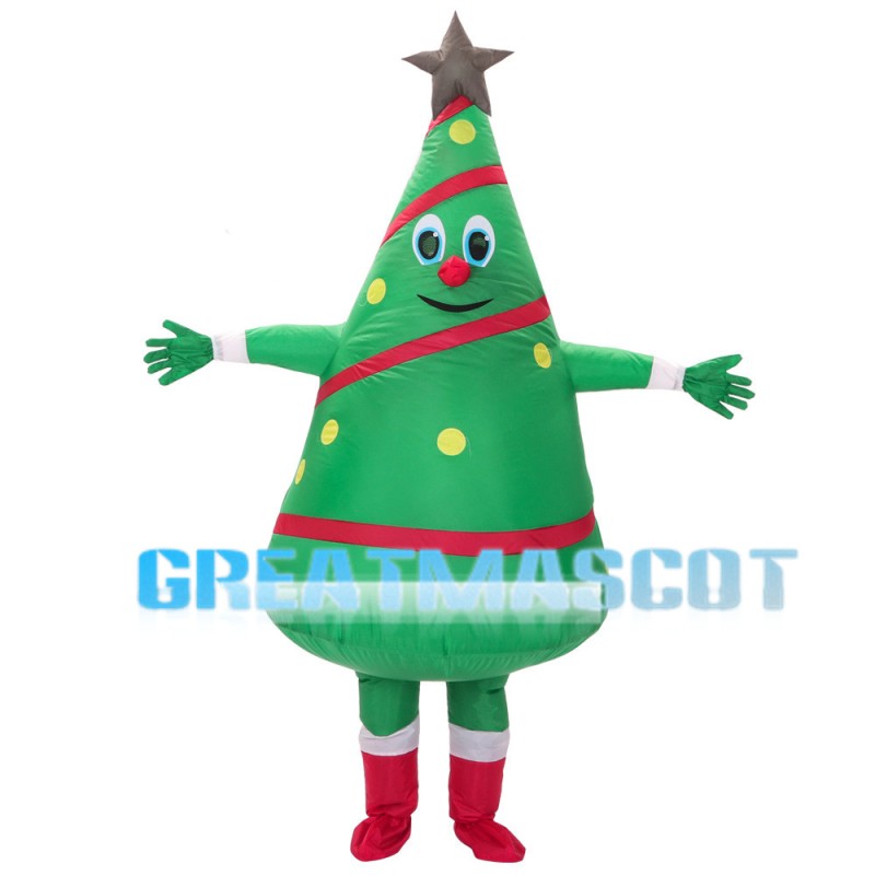 Christmas Tree Holding Gift Box Mascot Costume