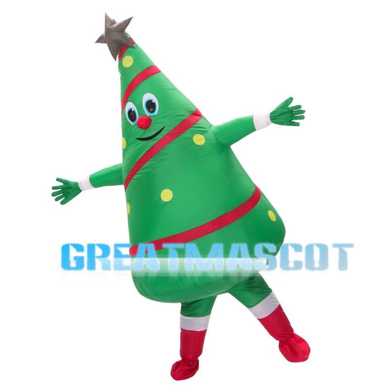 Christmas Tree Holding Gift Box Mascot Costume