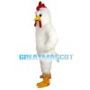 Fat Long Fur White Chicken Mascot Costume