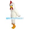 Fat Long Fur White Chicken Mascot Costume