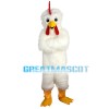 Fat Long Fur White Chicken Mascot Costume