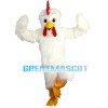 Fat Long Fur White Chicken Mascot Costume