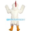 Fat Long Fur White Chicken Mascot Costume
