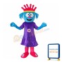 Blue Girl In Purple Flower Dress Mascot Costume