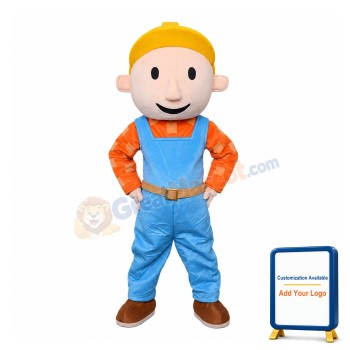 Wearing Blue Rompers Little Boy Mascot Costume