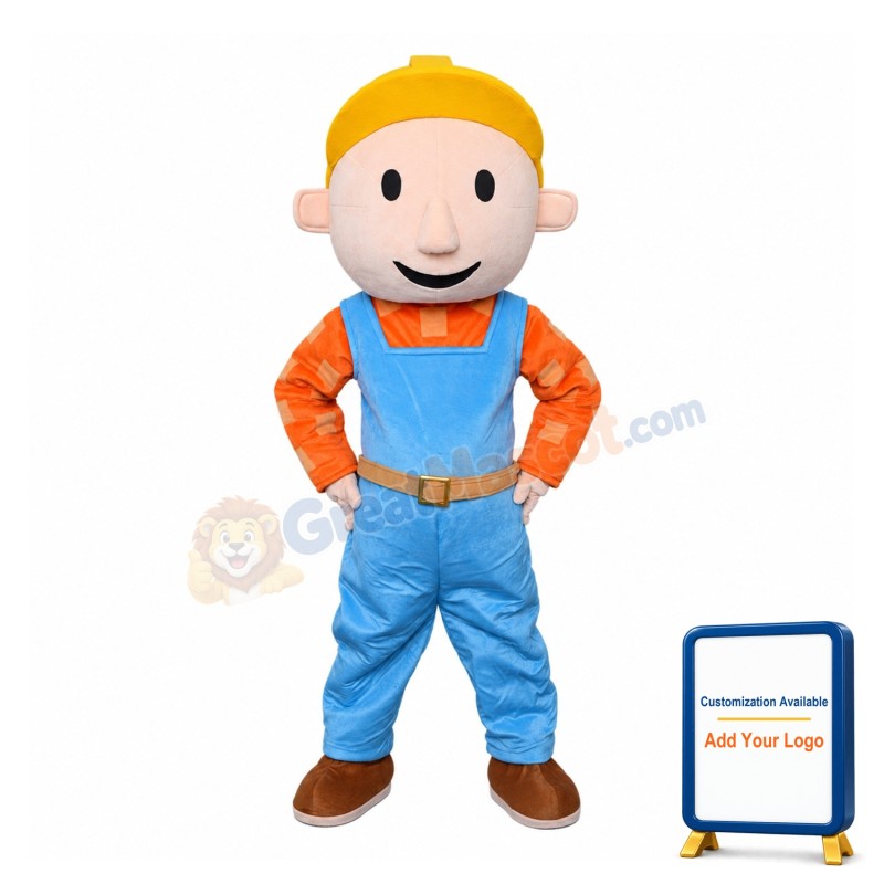 Wearing Blue Rompers Little Boy Mascot Costume