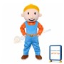 Wearing Blue Rompers Little Boy Mascot Costume