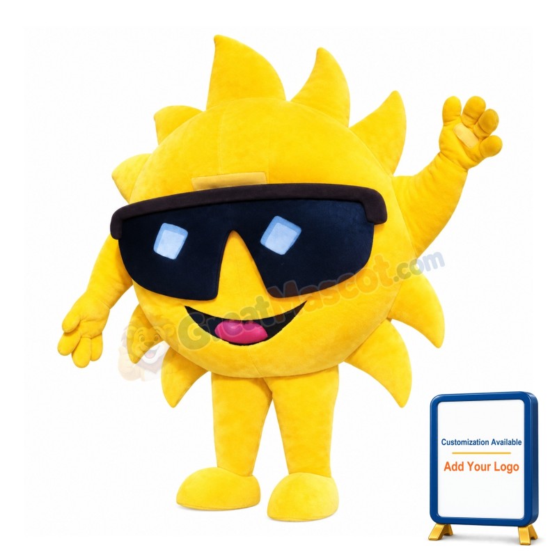 Warm Sun With Sunglasses Mascot Costume