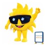 Warm Sun With Sunglasses Mascot Costume