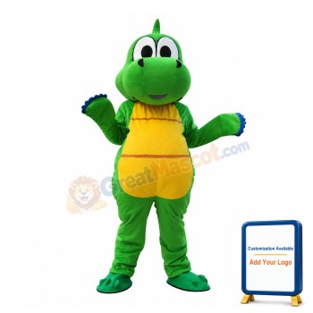Green Dargon With Yellow Belly Mascot Costume
