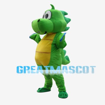 Green Dargon With Yellow Belly Mascot Costume