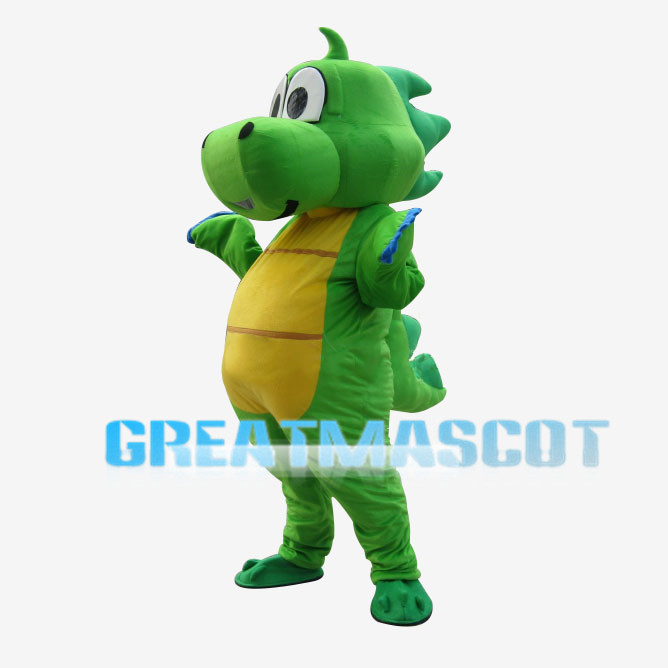 Green Dargon With Yellow Belly Mascot Costume