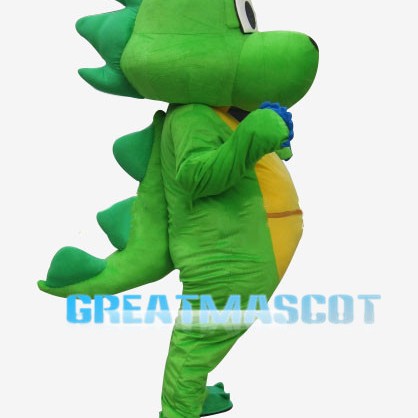 Green Dargon With Yellow Belly Mascot Costume