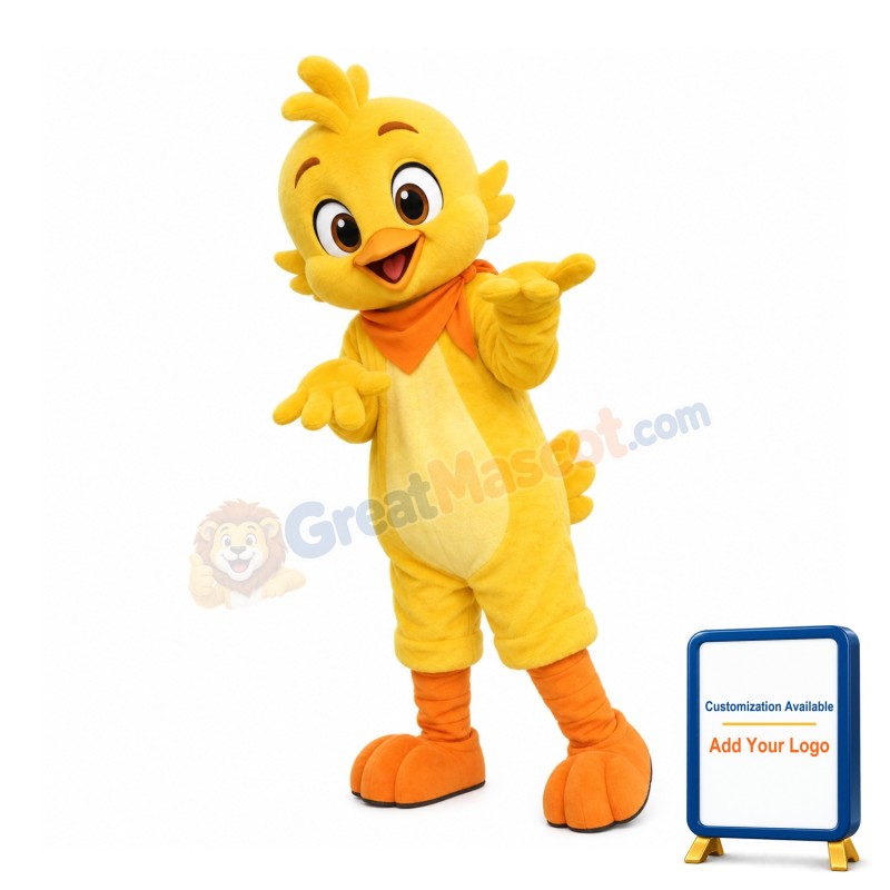 Blue Eyes Yellow Duck Mascot Costume