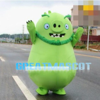 Fat Green Pig Mascot Costume
