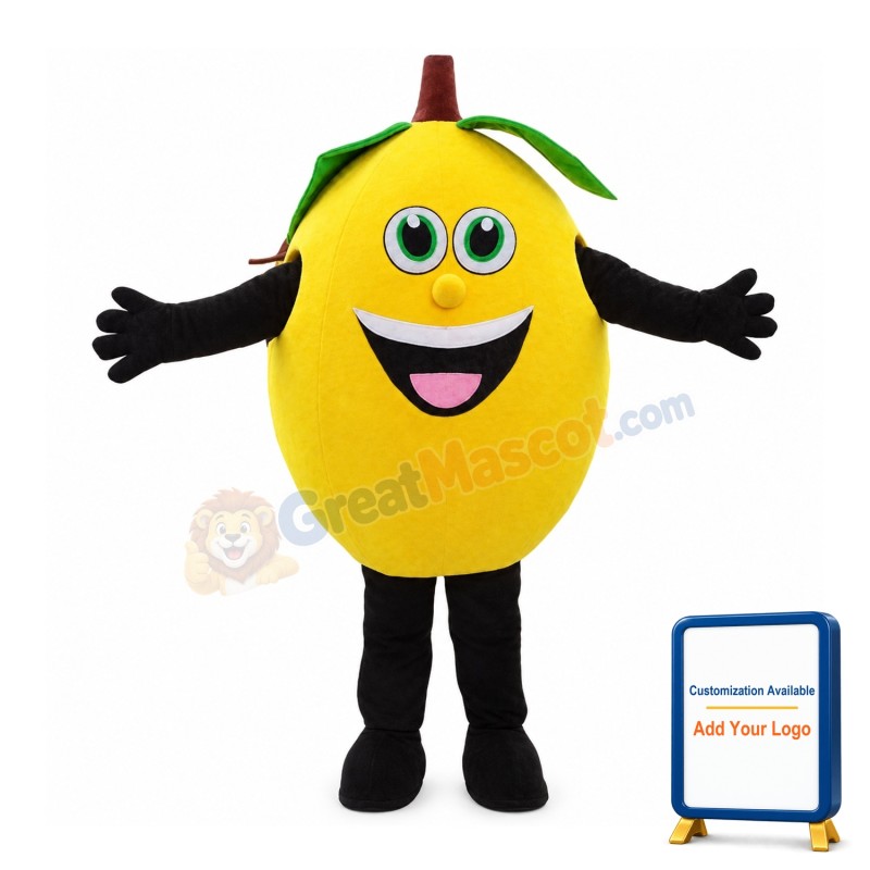 Fresh Lemon With Green Leaves Mascot Costume