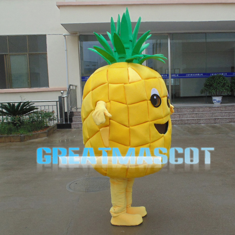 Cartoon Smiling Pineapple Mascot Costume