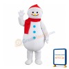 Beckoning Snowman With Red Scarf Mascot Costume