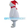 Beckoning Snowman With Red Scarf Mascot Costume