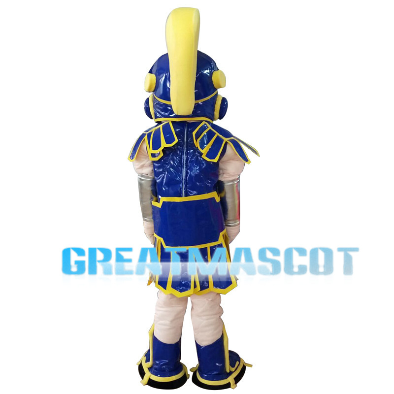 Fearless Soldier With Armor Mascot Costume