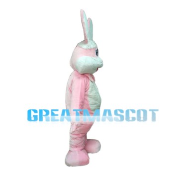 Long Ears Pink Rabbit Mascot Costume