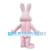 Long Ears Pink Rabbit Mascot Costume