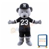 Lively Gray Bear With Jersey Mascot Costume