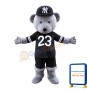 Lively Gray Bear With Jersey Mascot Costume