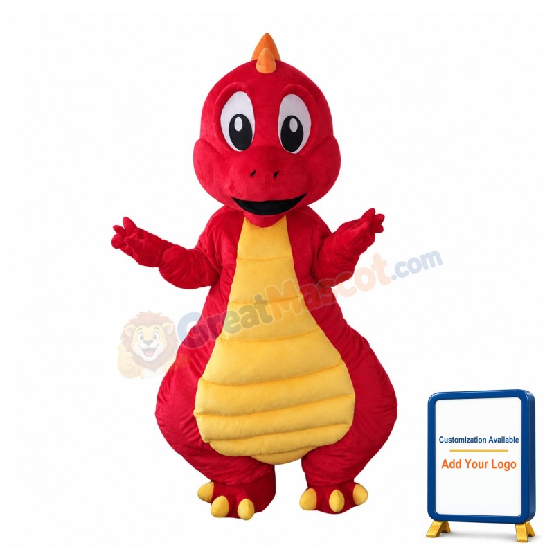 Red Dragon Baby With Yellow Belly Mascot Costume