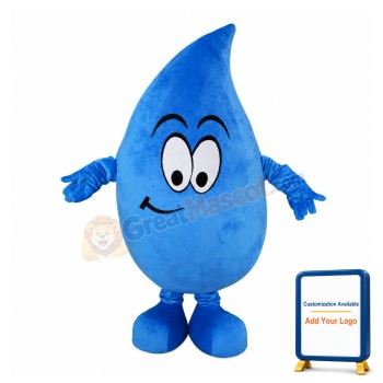Big Eyes Blue Water Drop Mascot Costume