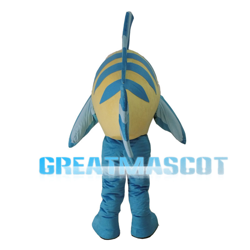 Yellow & Light Blue Flounder Mascot Costume