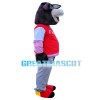 Passionate Smiling Horse In Red Vest Mascot Costume