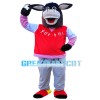 Passionate Smiling Horse In Red Vest Mascot Costume