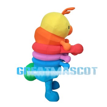 Cartoon Colorful Caterpillar Mascot Costume