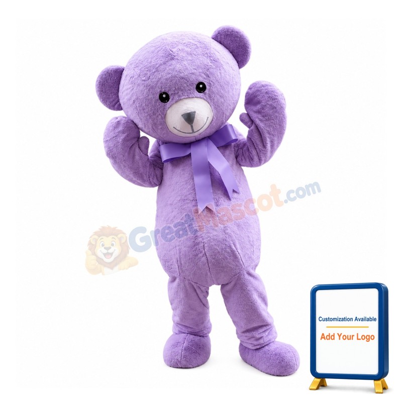 Purple Lavender Bear Mascot Costume