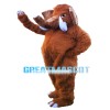 Fierce Brown Elephant With Sharp Ivory Mascot Costume