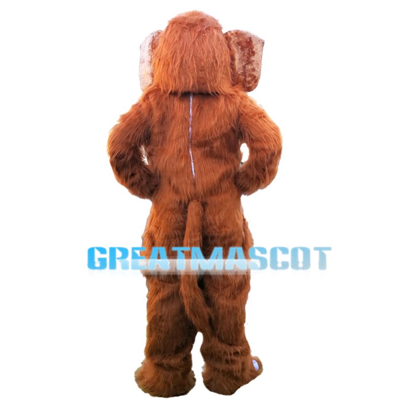 Fierce Brown Elephant With Sharp Ivory Mascot Costume